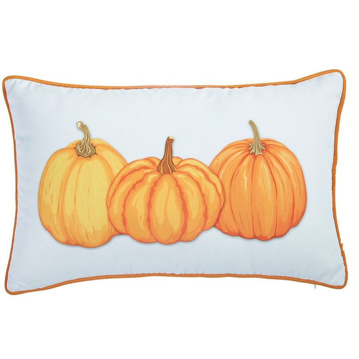 Pumpkin Trio Lumbar Decorative Throw Pillow Cover - Orange