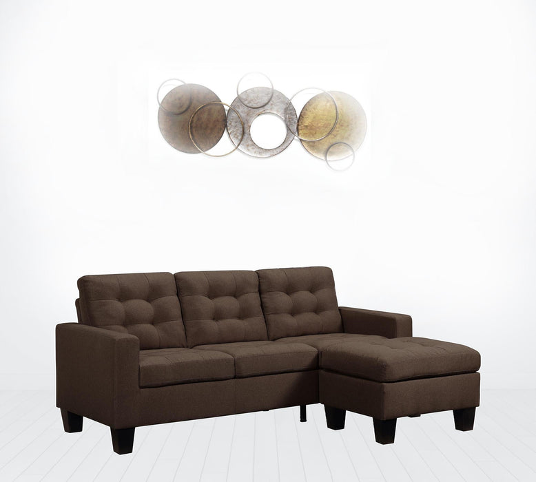 Sofa 81" - Brown Linen And Black