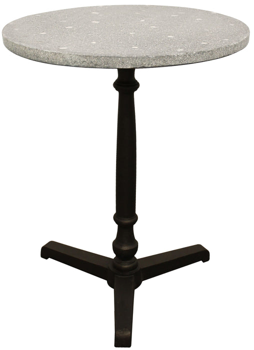 Stone And Iron Round Dining Table 24" - Gray And Black