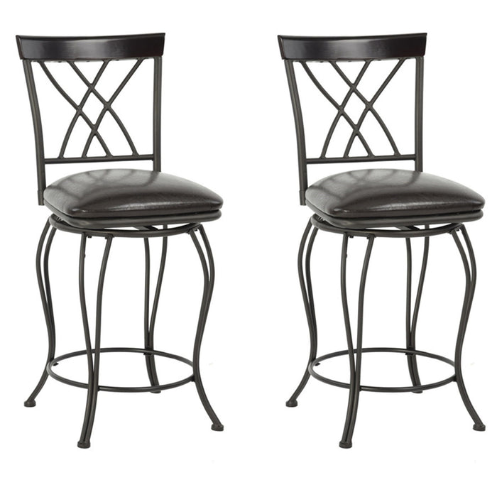 Small Bar Chairs 38" (Set of 2)  - Brown