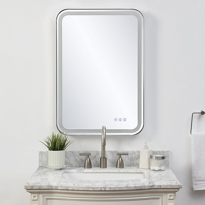 Crofton - Lighted Nickel Vanity Mirror - Gray