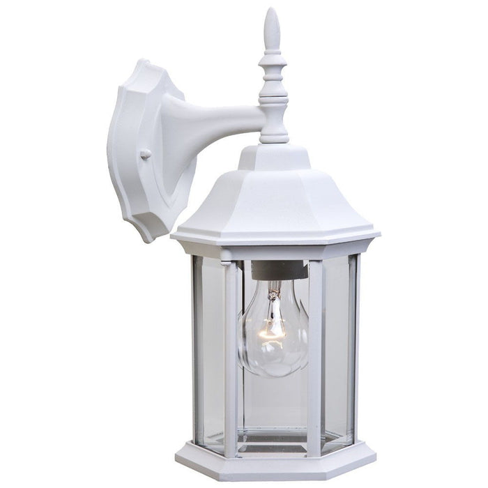 Clear Glass Swing Arm Wall Light - White