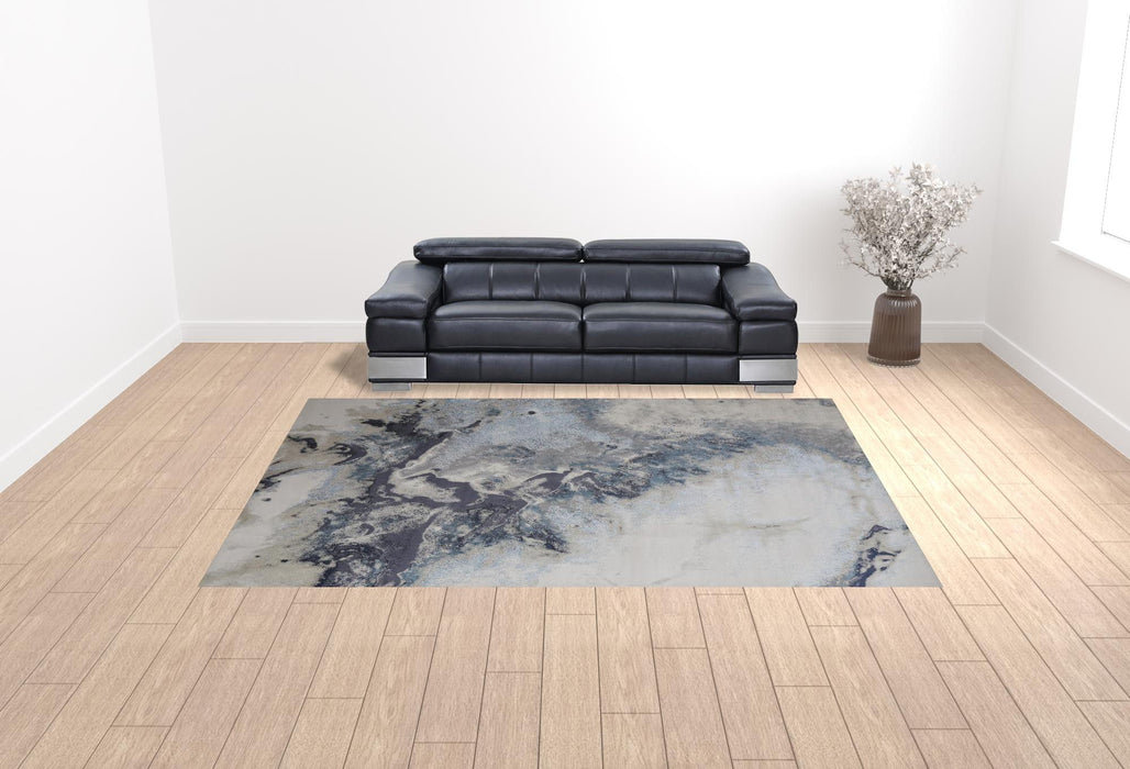 Abstract Area Rug - Blue - 10' X 13'