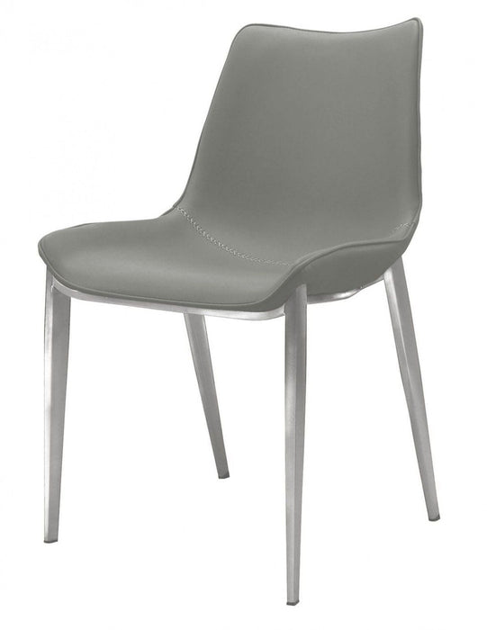 Faux Leather Modern Dining Chairs (Set of 2) - Gray