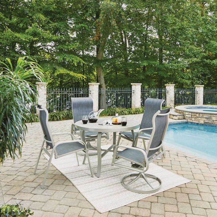 Captiva - 5 Piece Outdoor Dining Set - Dark Gray - 28.75"