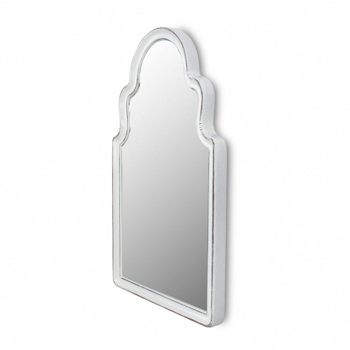 Vintage Curved Wall Mirror - White
