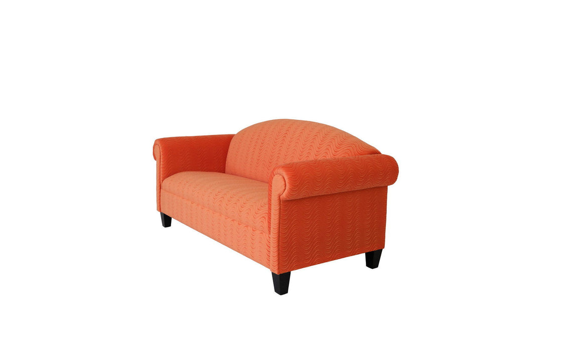 Sofa 84" - Orange Velvet And Black