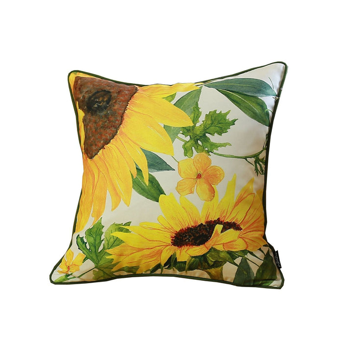 Square Sunflower Throw Pillow Covers (Set of 2) - Multicolor