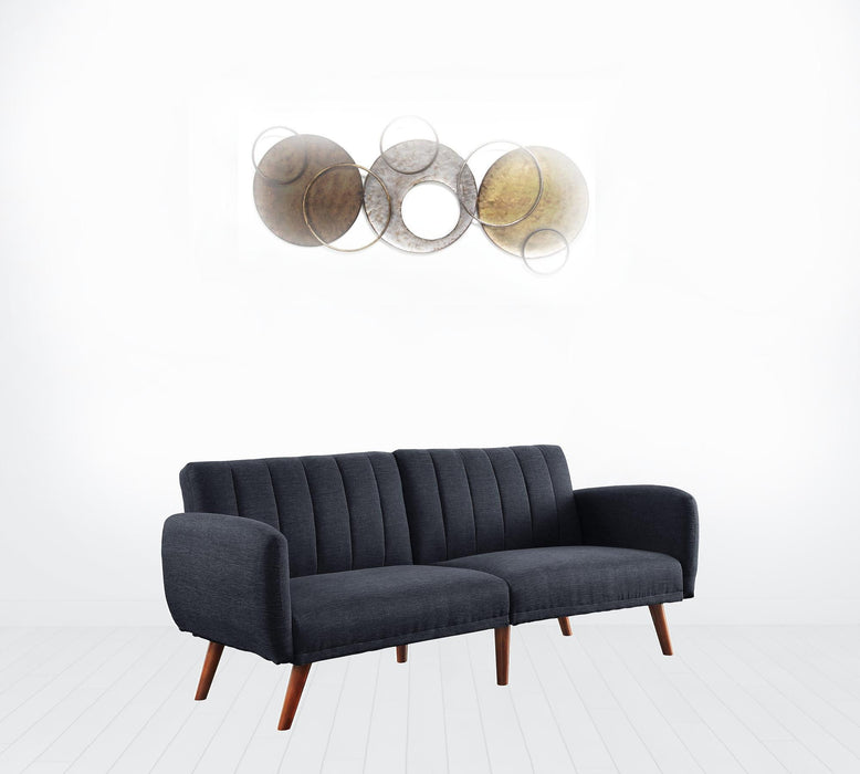 Sleeper Sofa 76" - Gray Linen And Wood Brown