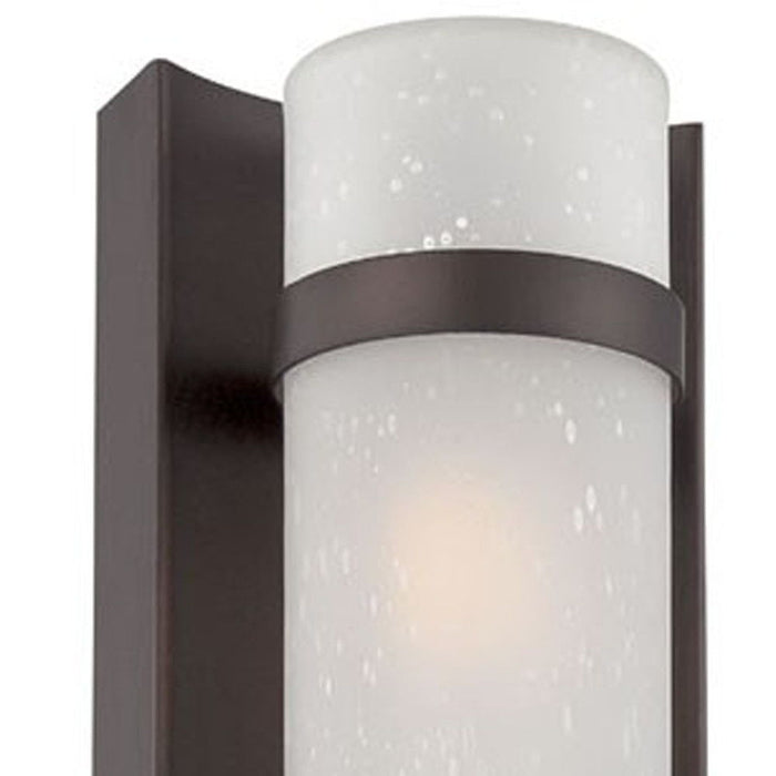 Two Light Glass Wall Sconce - Bronze And White