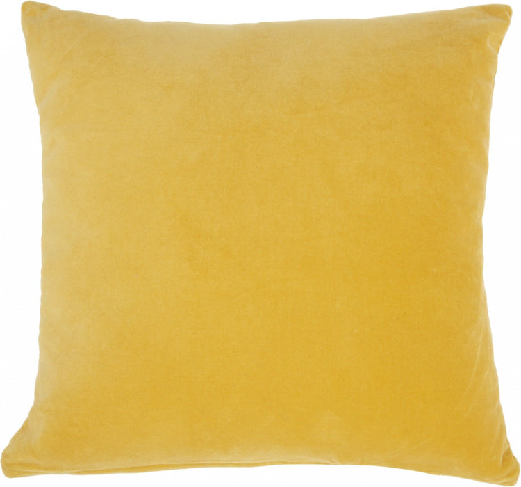 Modern Throw Pillow - Yellow - Velvet