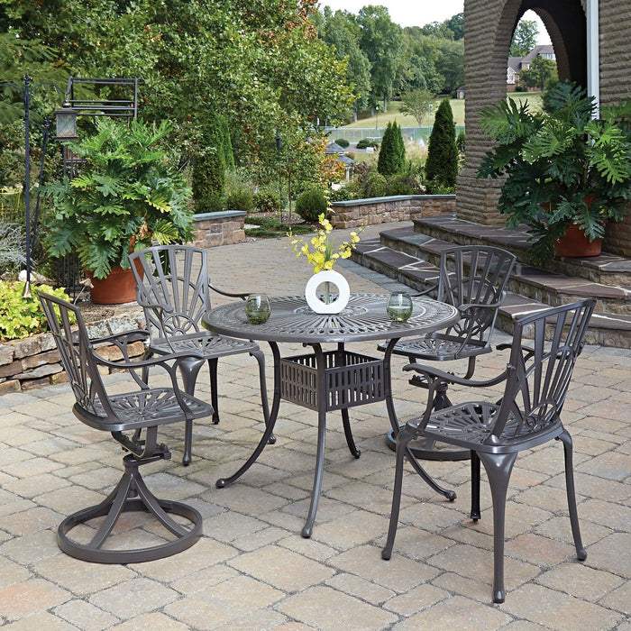 Grenada - 5 Piece Outdoor Dining Set - Dark Brown - 29"