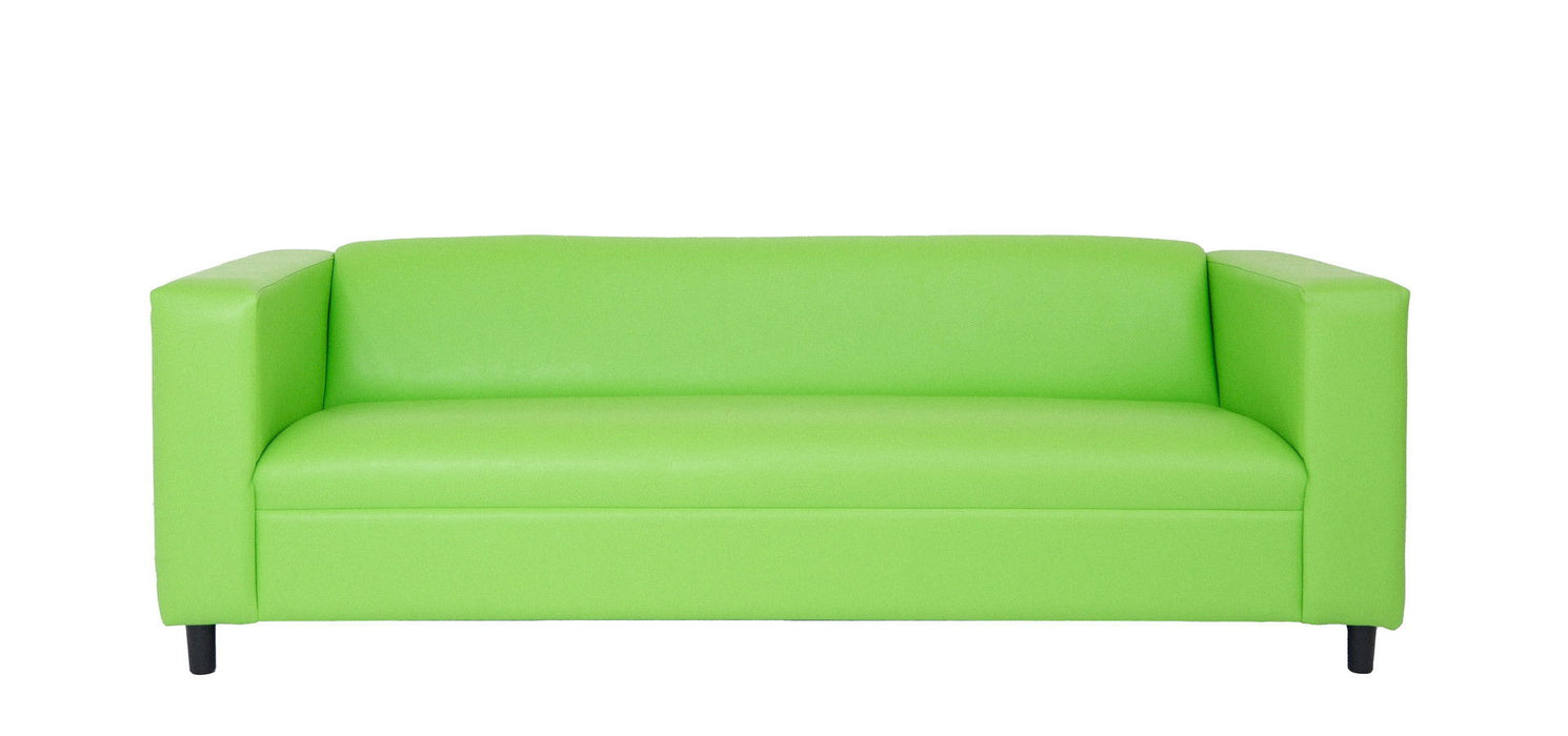 Sofa 84" - Green Faux Leather And Black