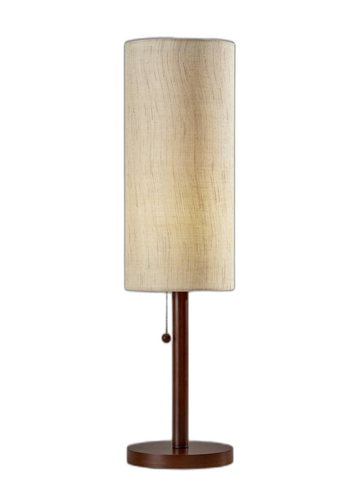 Standard Table Lamp With Beige Shade - Walnut