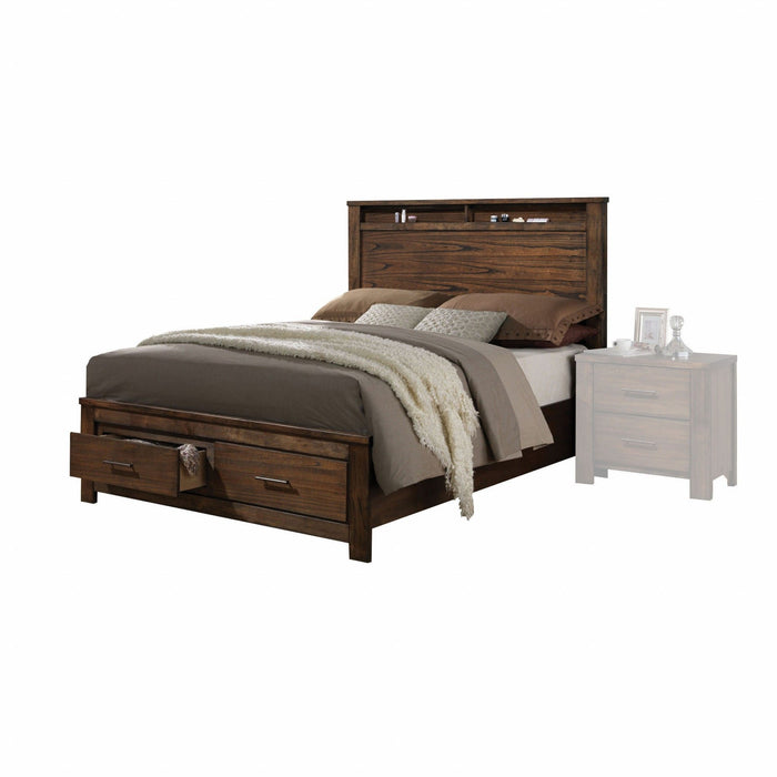 Upholstered Bed - Brown And Black