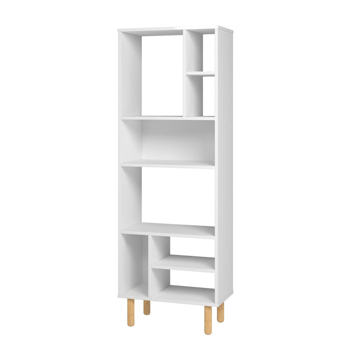 Wood Iko Modern Abstract Open Shelving Unit - White