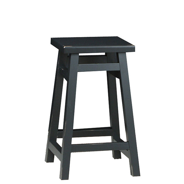 Backless Counter Height Bar Chair With Footrest 24" - Black