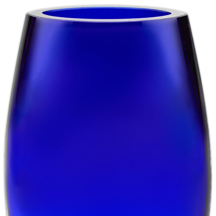 8 Mouth Blown Vase - Cobalt Blue - Crystal