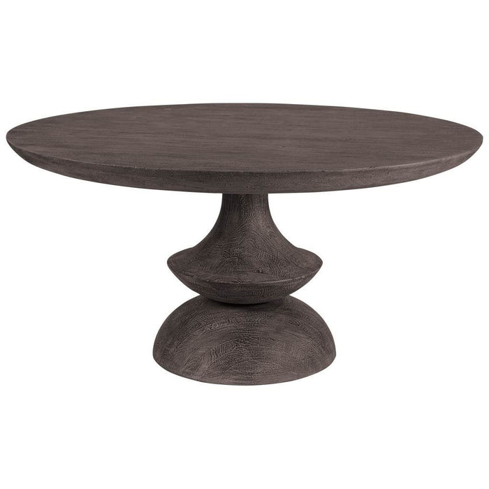 Round Solid Wood Table Top And Base Dining Table 60" - Charcoal Gray