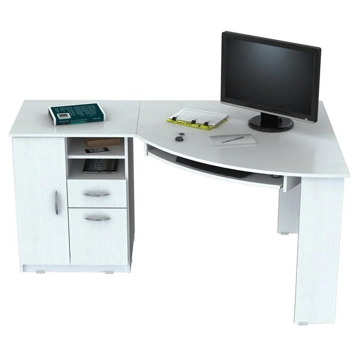 L-Shape Corner Computer Desk - White Finish