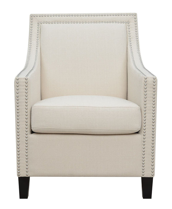 Linen Arm Chair 27" - White And Black