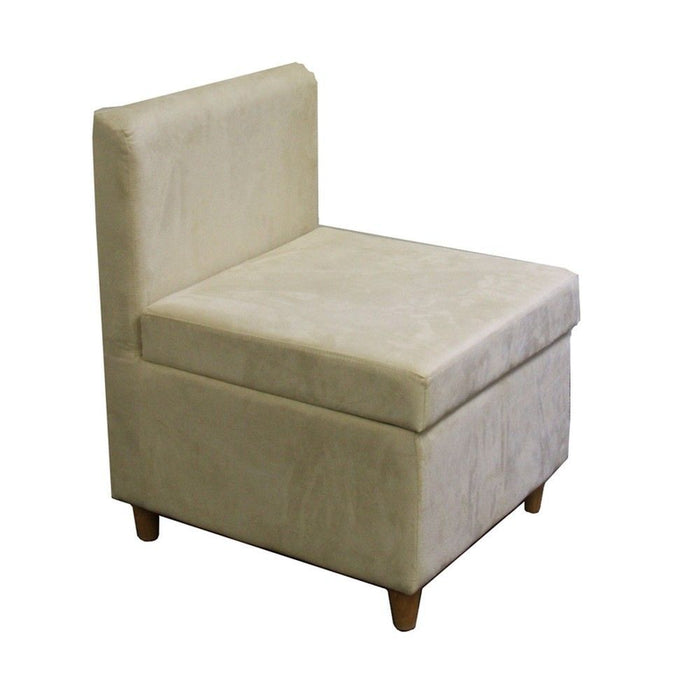 Microfiber Armless Accent Chair with Storage 29" - Mod Taupe Cream