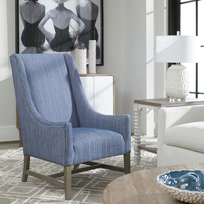 Galiot - Wingback Accent Chair - Blue