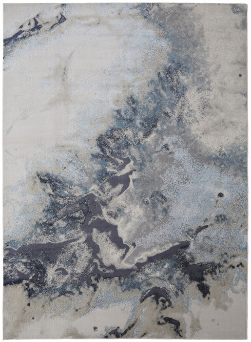 Abstract Area Rug - Blue - 4' X 6'