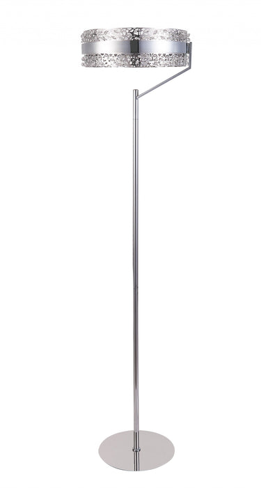 Pierced Bling Halo LED Floor Lamp - Pearl Silver