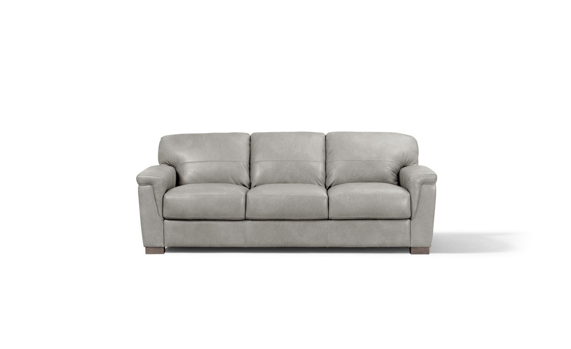 Sofa 91" - Gray Leather And Black