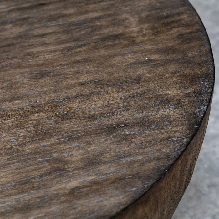 Lark - Round Wood Coffee Table - Dark Brown