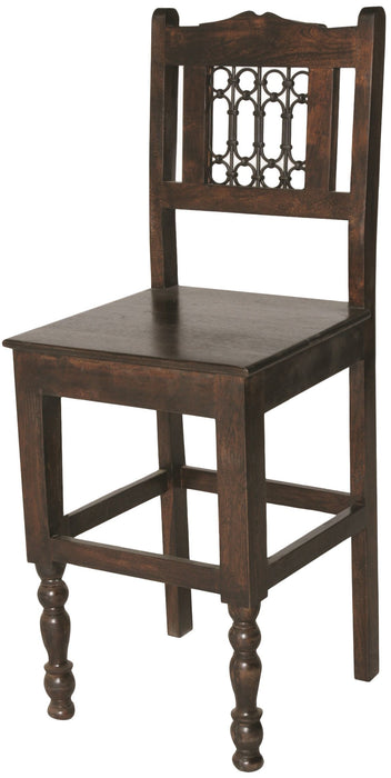 Solid Wood Bar Height Chair With Footrest 48" - Brown