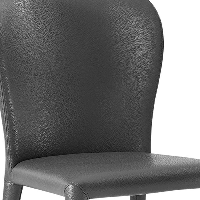 Faux Leather Dining Chairs (Set of 2) - Dark Gray