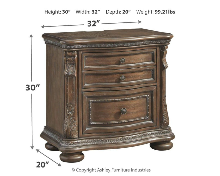 Charmond - Brown - Two Drawer Night Stand