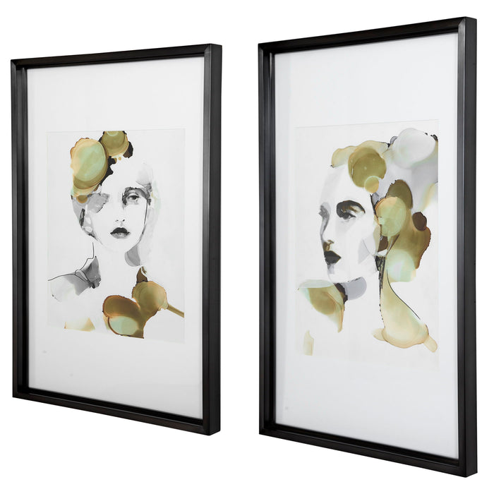 Organic Portrait - Framed Prints (Set of 2) - Green