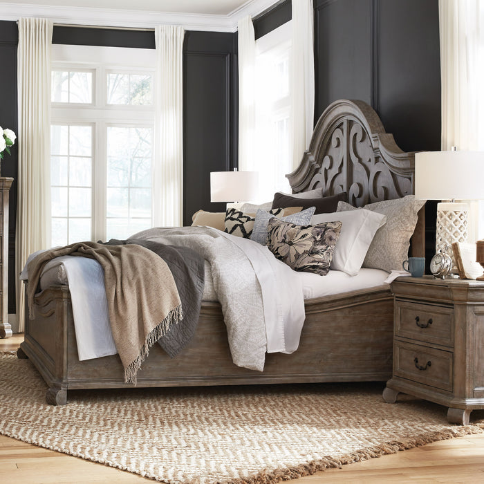 Tinley Park - King Bed Shaped Footboard - Dove Tail Grey