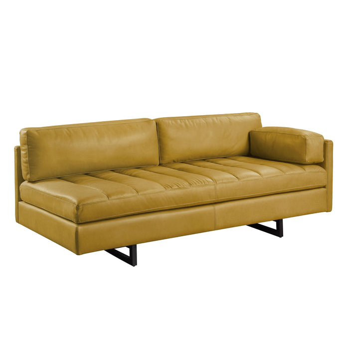Sofa 74" - Turmeric Top Grain Leather And Black