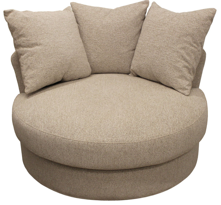 Linen Solid Color Swivel Barrel Chair 44" - Sand