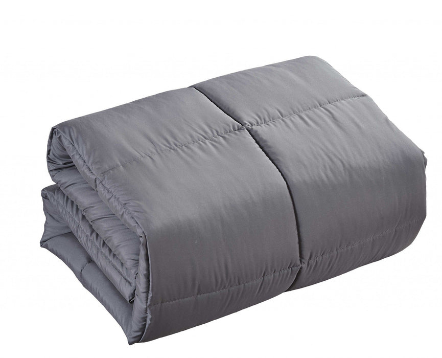 Medium Warmth Down Alternative Comforter - Dark Gray - Full/Queen
