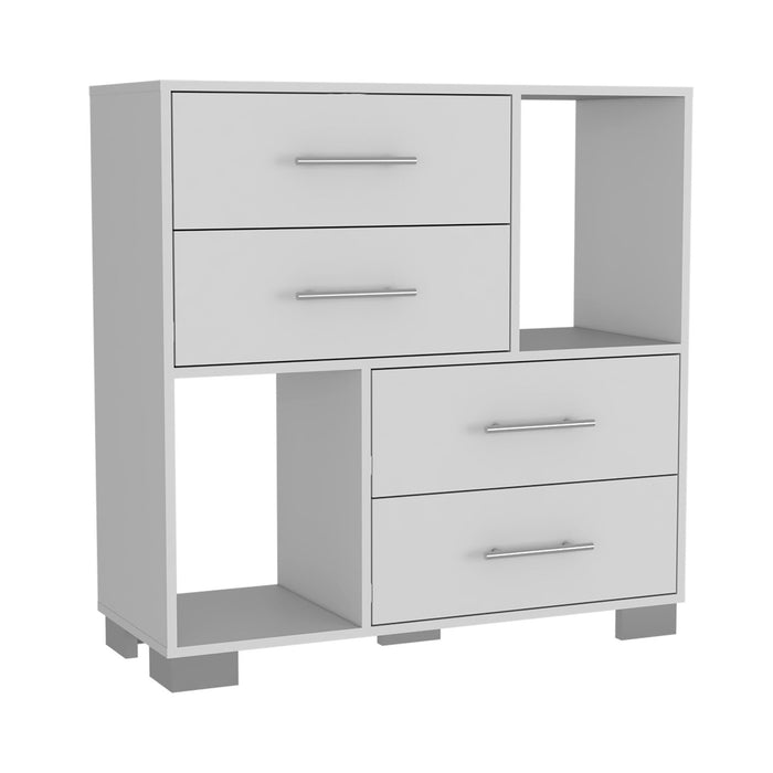 Manufactured Wood Four Drawer Standard Dresser 35" - White