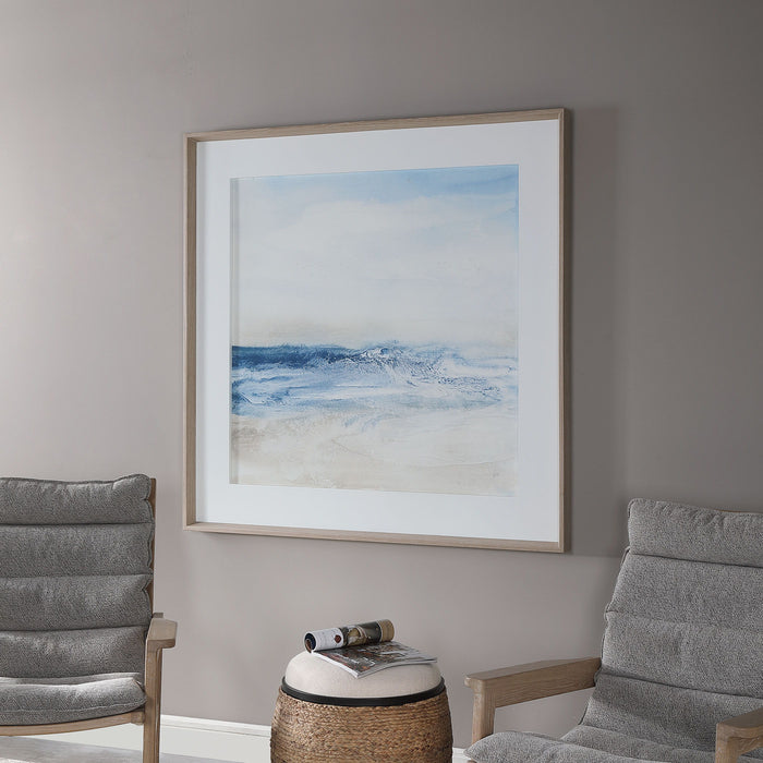 Surf And Sand - Framed Print - Blue
