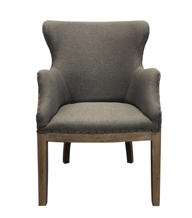 Linen And Natural Solid Color Arm Chair 25" - Gray