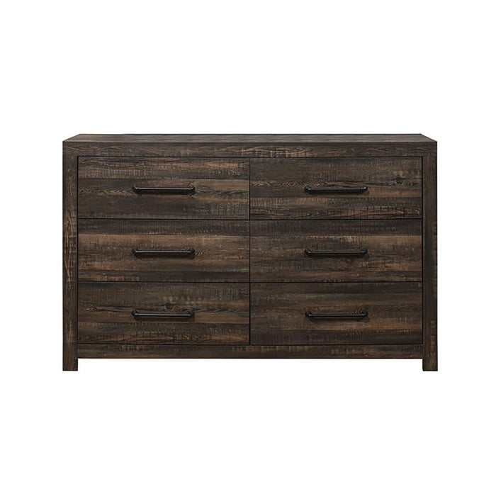 Solid Wood Six Drawer Double Dresser 60" - Oak