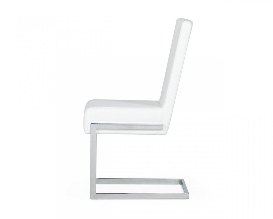 Modern Dining Chairs (Set of 2) - White Silver