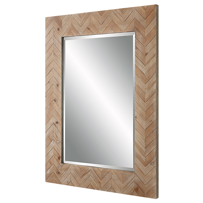 Demetria - Wooden Mirror, Small - Light Brown