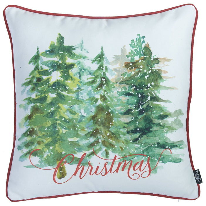 18"Lx18"H Christmas Trees Throw Pillow Cover (Set of 2) - Multicolor