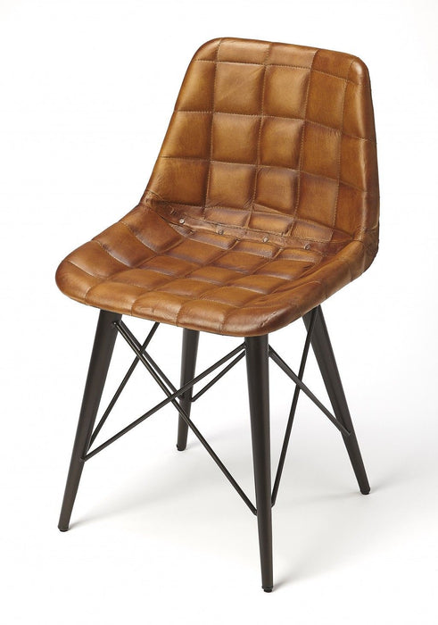 Stitched Squares Dining Chair - Brown