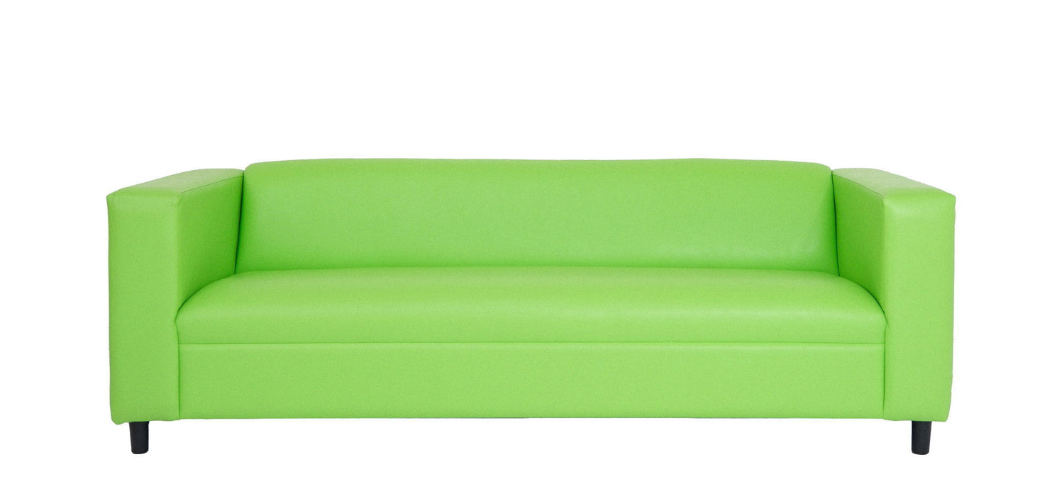 Sofa 84" - Green Faux Leather And Black