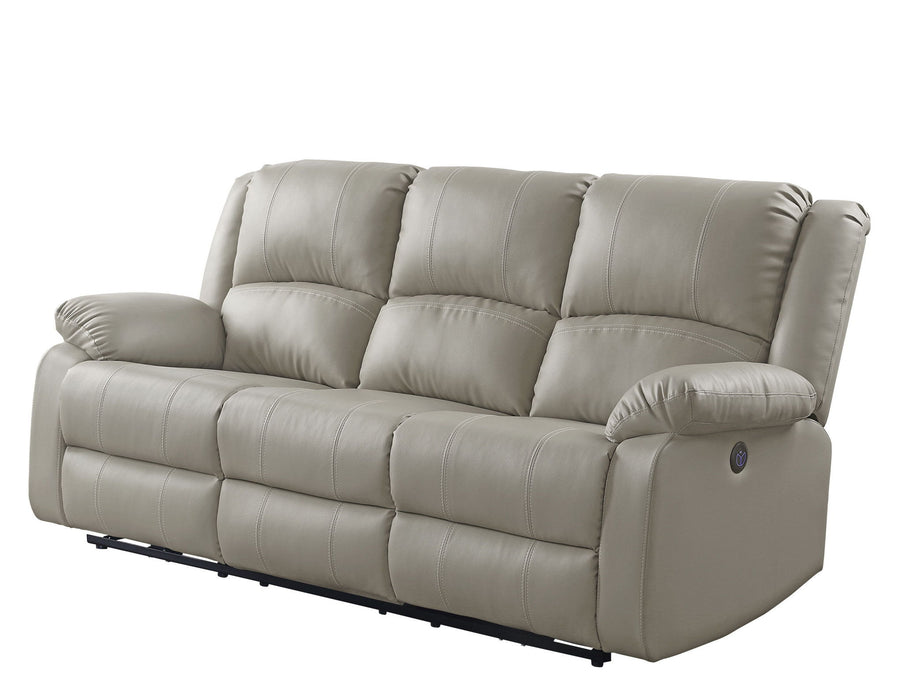 Usb Sofa 81" - Beige Faux Leather And Black