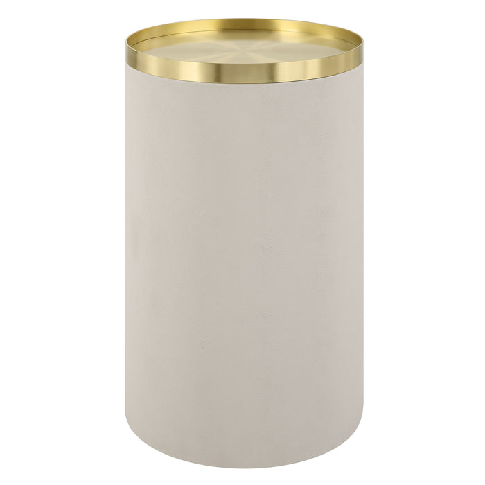 Circuit - Brass & White Accent Table - White